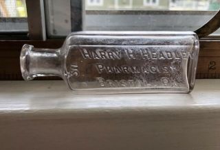 Rare Antique Harry H.  Headley Pharmacist Medicine Bottle Bristol Pa Bucks County