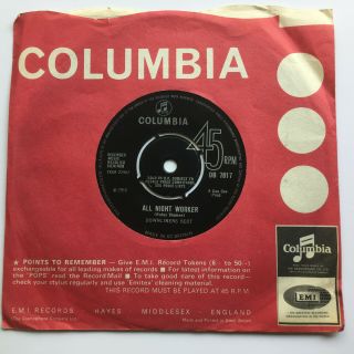 Downliners Sect Rare 1966 Uk Columbia Db 7817 1st Press 45 " All Night Worker "