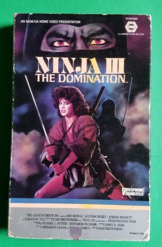 Ninja Iii The Domination Vhs Rare Oop 1984 Mgm Sho Kosugi Lucinda Dickey Big Box