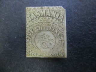 Tasmania Stamps: 1863 - 1864 5/ - Imperf - Seldom Seen - Rare (d207)