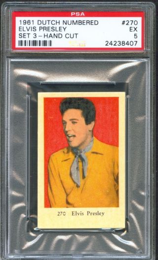 1961 Dutch Gum Card Numbered Set 3 270 Elvis Presley Flaming Star Psa 5 Rare