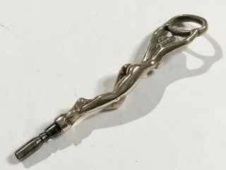 RARE WOMAN FIGURE SILVER OR SILVER PLATED WINDING KEY,  FOR ANTIQUE POCKET WATCH 4