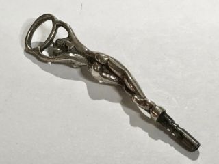 RARE WOMAN FIGURE SILVER OR SILVER PLATED WINDING KEY,  FOR ANTIQUE POCKET WATCH 5