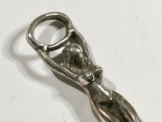RARE WOMAN FIGURE SILVER OR SILVER PLATED WINDING KEY,  FOR ANTIQUE POCKET WATCH 8