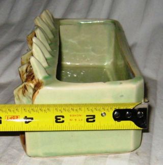 Vintage Rare McCoy Pottery Green Brown Cute TERRIER DOG Ceramic Planter Pot 3