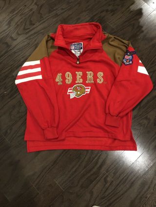Vintage 80’s Nfl San Francisco 49ers Pullover With Hoodie Large Rare
