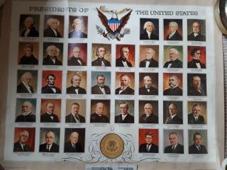 Presidents Of The United States 22 X 28 Poster 1972 General Mills Ultra Rare
