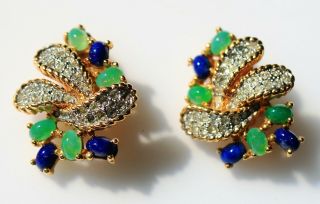 Clip On Rare Gorgeous Earrings,  Signed By Joseph Mozer