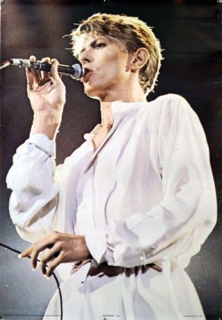 David Bowie Poster Very Rare 1980s 24.  5x35 Inches