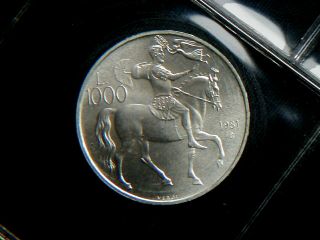 1981 San Marino Italy Rare Silver Coin 1000£ Virgilio Unc Perfect In Plastic Box