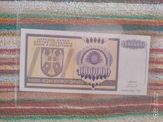 Bosnia & Herzegovina,  Banja Luka,  1993 One Million Dinar Unc Pick 142 Rare