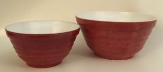 Vintage Vitrock Red Bowl Set - Ultra Rare - 6” & 7.  5” Bowls