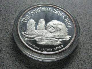 Rare The Southern Sea Otter 1 Oz.  999 Silver Proof Round