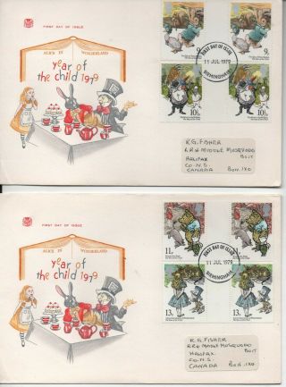 Rare 1st Day Cover - Year Of The Child - Gutter Pairs On 2 Stuart Covers - 11/7/79
