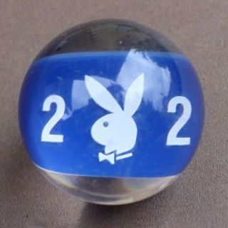 Rare Discontinued Clear Playboy Bunny Pool Billiard Playing Ball Blue 2