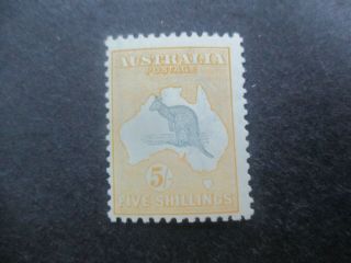 Kangaroo Stamps: 5/ - Yellow 3rd Watermark - Rare (c299)