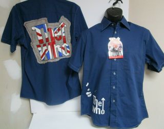 The Who Navy Dress Shirt Dragonfly 2004 Vintage Rare Tags Small Or Medium