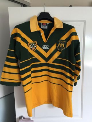 Australia Rugby League Shirt Rare 1990s Tour Of Gb Nrl Arl