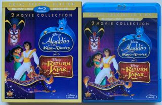 Aladdin & The King Of Thieves & The Return Of Jafar Blu Ray Dvd,  Rare Slipcover