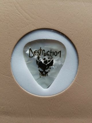 Destruction German Thrash Metal Band Pearl White Signature Guitar Pick Rare