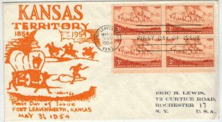 Kansas Territory Statehood Fort Leavenworth 1061 Rare Eric Lewis Fdc 3 Known