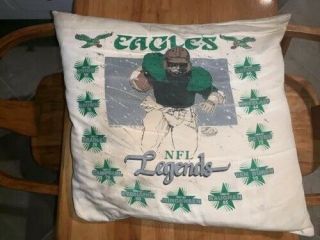 Vintage Philadelphia Eagles Team Nfl Legends Pillow 1992 Bednarik 16 By 16 Rare