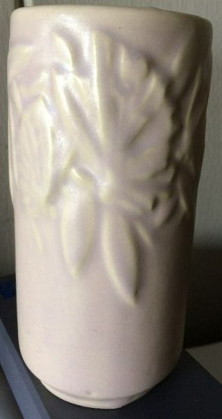 Vintage Early Nelson Mccoy Rare Lavender/pink Matte Butterfly Cylinder Vase
