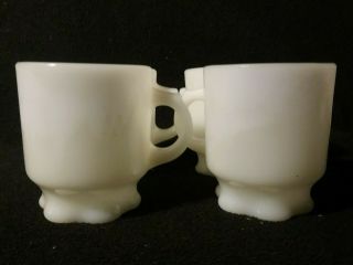 Rare Set Of 4 Vintage Anchor Hocking Fire - King 25 White Coffee Cups Usa