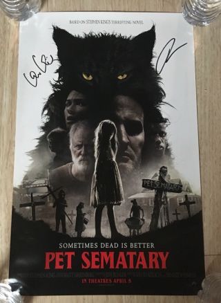 Pet Sematary (2019) - Hand - Signed Mini Poster X2 Kolsch & Widmyer Rare