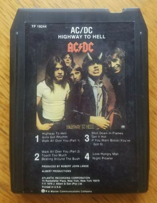 Ac/dc " Highway To Hell " 1979 Atlantic 8 - Track Cassette Classic Rock Rare