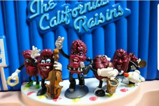RARE APPLAUSE THE CALIFORNIA RAISINS STAGE - 1987 W/ BAND 7 FIGURES 3