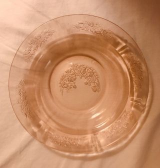 Rare Sharon Cabbage Rose Patterned Pressed Pink Glass Chesse Dish