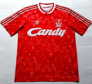 Rare Liverpool 1990 Candy Adidas Originals Home Shirt Jersey 1989