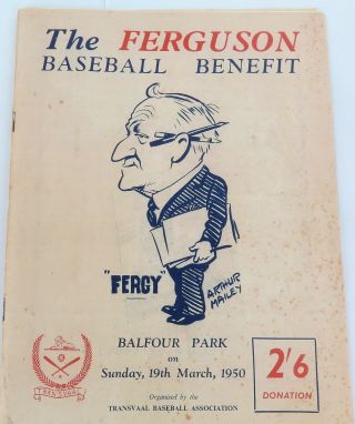 Rare Australian Cricketers Baseball Team 1950 “ferguson Baseball Benefit "