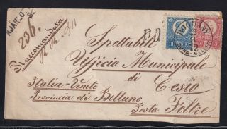 Hungary - Rare Cover Raccomandate 1872 Mixed Litho And Typho From Bogdany To Ita