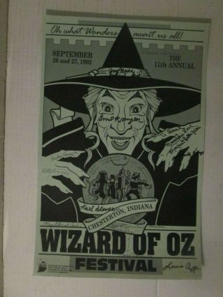 Oz Festival Rare Poster Autographed By 9 Of The Wizard Of Oz Munchkins,  2