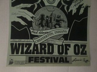 OZ FESTIVAL rare poster autographed by 9 of the WIZARD of OZ munchkins,  2 4