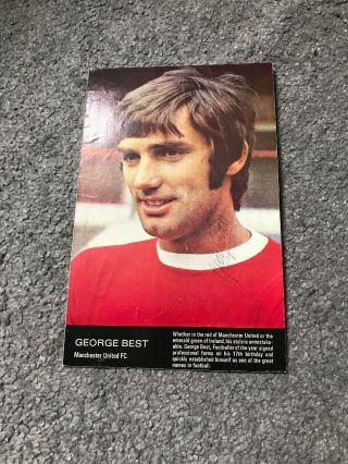 Rare Signed George Best Photo Card Man Utd Football Legend Manchester United
