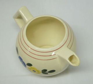 RARE Blue Ridge Southern Pottery Daisy Chain Square Round Coffee Tea Pot w/ Lid 5