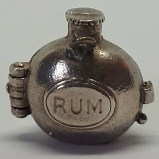 Rare Sterling Silver Rum Bottle Charm (open To Elephant)