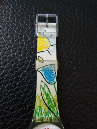 RARE 2004 Authentic SWATCH WATCH GN216 GRIBOUILLIS Drawings sun flowers Spring 2