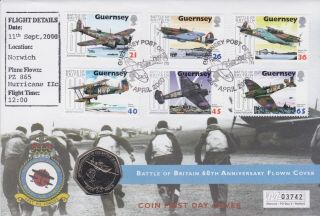Stamps First Day Cover 2000 Battle Of Britain & Rare Uncirculated 50p Coin
