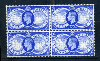 Gb 1949 Upu 2½d Lake In India Retouched Rare Error Stamp Mnh