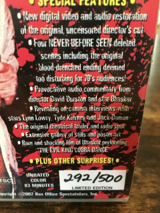 I DRINK YOUR BLOOD DVD Deluxe Numbered Signed Edition Only 500 made Rare 3