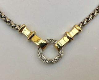 Rare Hard Find Alwand Vahan Diamond Sterling Silver & 14k Gold Necklace - Nr