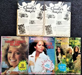 5 rare Charlie ' s Angels foldout poster magazines: Farrah Fawcett,  Jaclyn Smith 4