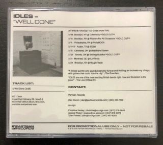 Idles - Rare Well Done Usa Promo Cd