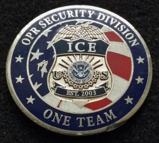 Very Rare Ice Opr Security Division Department Of Homeland Sec Us Challenge Coin