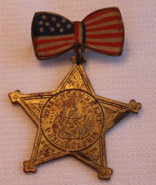 Rare 1899 G.  A.  R.  33rd.  National Encampment Medal/pin Philadelphia Pa.