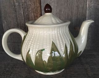 Rare Vintage Shawnee Pottery Co.  1941 White Corn King Teapot